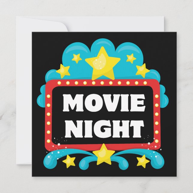 Film-Nachtthema-Party Einladung (Vorderseite)