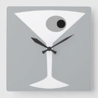 Film-Noir Martini-Glas-Wanduhr