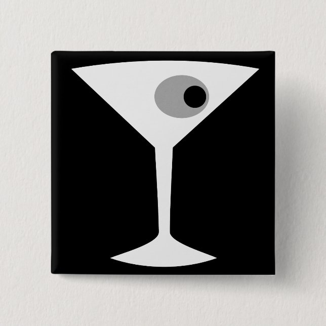 Film Noir Martini-Glasknopf Button (Vorderseite)