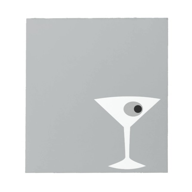 Film Noir Martini-GlasNotepad Notizblock (Vorderseite)