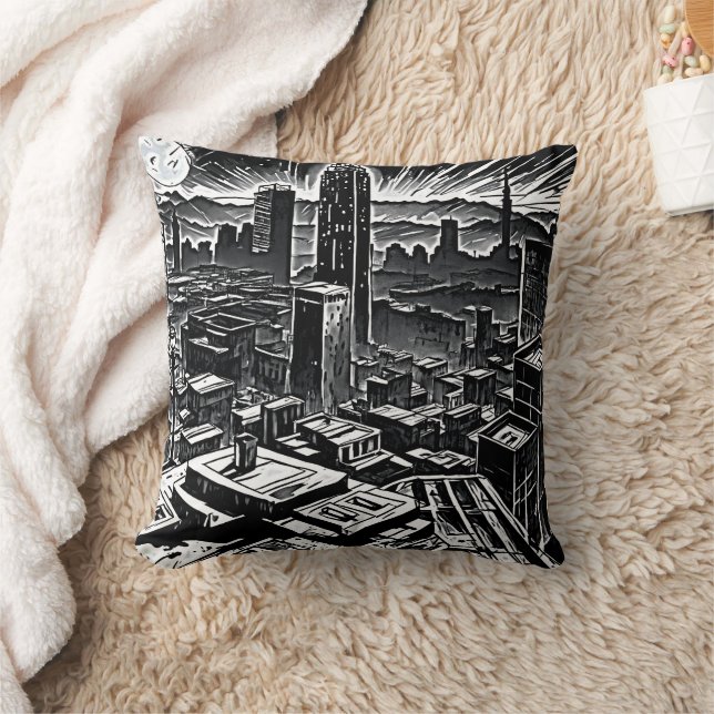 Film Noir Night City Jeu Oreiller - Vibes Rétro (Couverture)