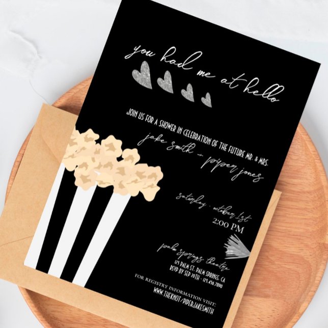 Film Noir - Noir - Invitation Wedding shower (Créateur téléchargé)