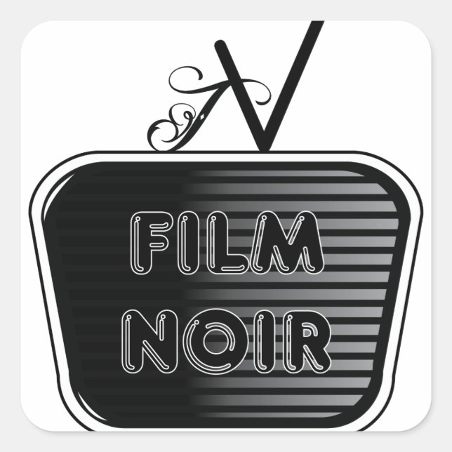 Film Noir Quadratischer Aufkleber (Vorderseite)