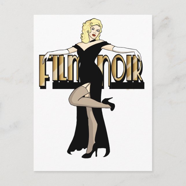 Film Noir Silver Screen Pinup Postkarte (Vorderseite)