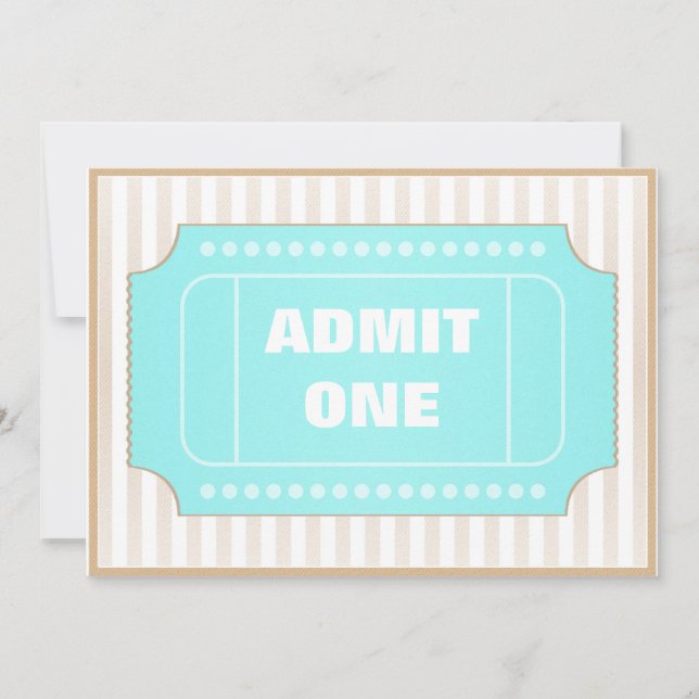 Film-Party-Brown-Blau Einladung (Vorderseite)