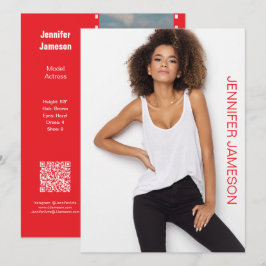 Film Photo Actor Model Promo Flip Card | QR Code Einladung