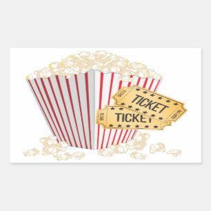 Film-Popcorn Rechteckiger Aufkleber