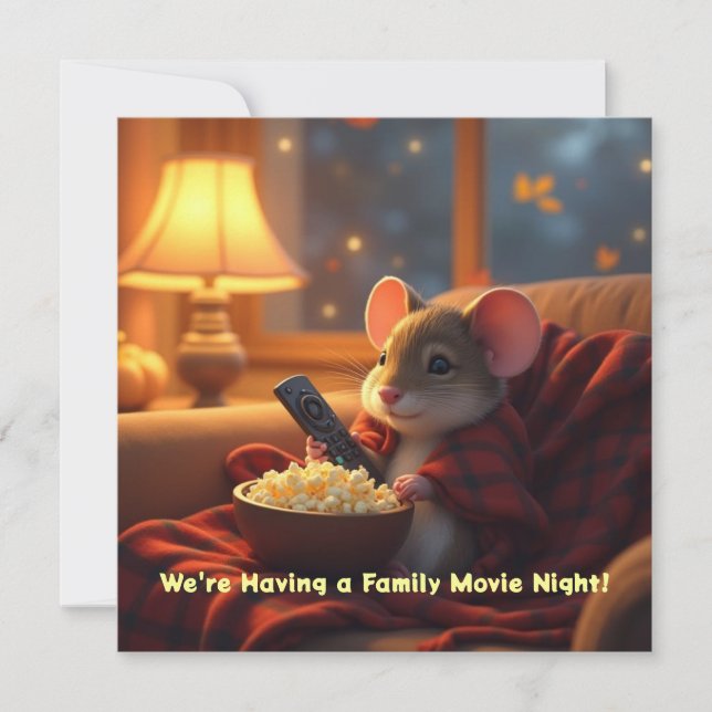 Film pour enfants et carte d'invitation de la nuit (Devant)
