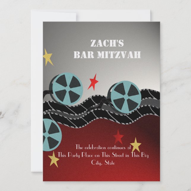 Film Premiere Bar Mitzvah Einladung (Vorderseite)