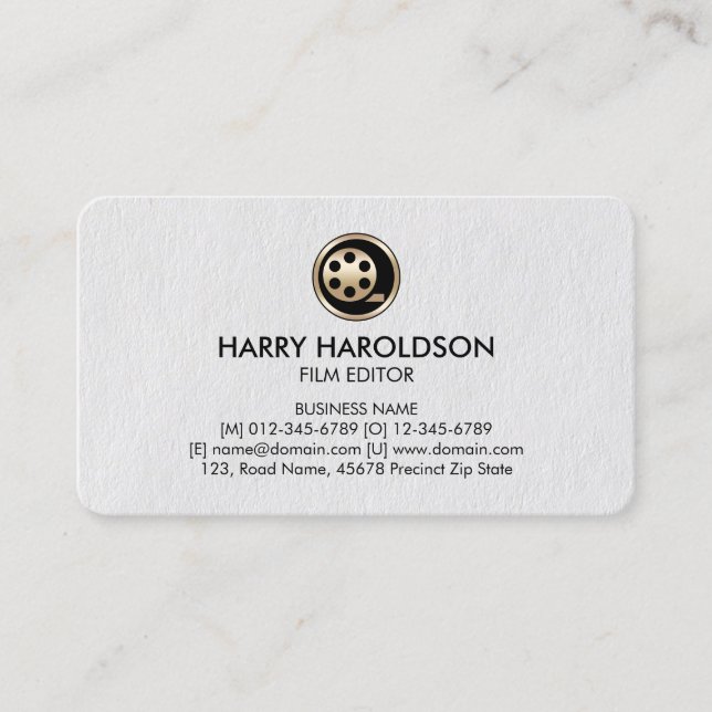 Film Reel Icon Film Editor Premium Carte de visite (Devant)