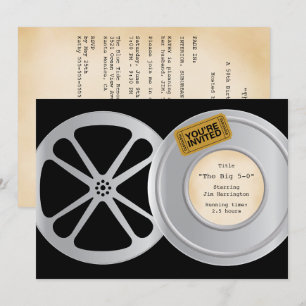 Film Reel Movie Thème Anniversaire Invitation