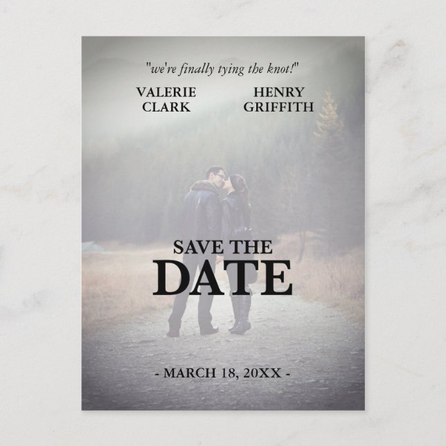 Film Save the Date Foto Ankündigungspostkarte (Vorderseite)