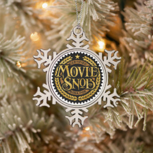 Film Snob - lustiger Filmfan Schneeflocken Zinn-Ornament
