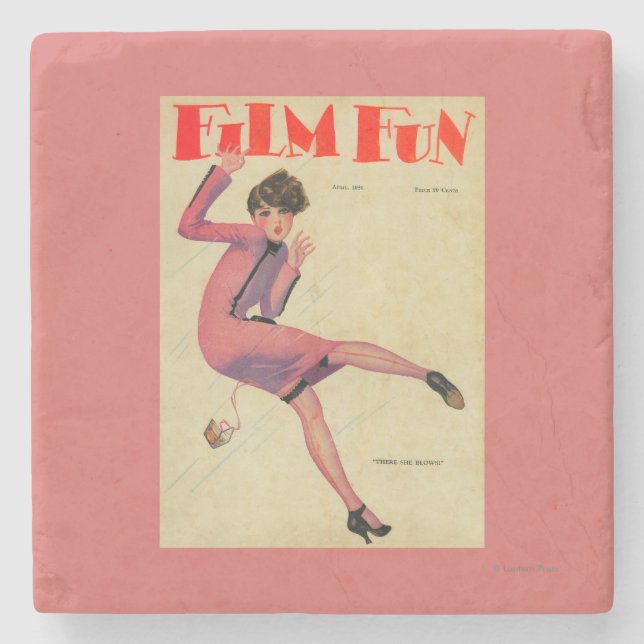 Film-Spaß-Titelseite Steinuntersetzer (Vorderseite)