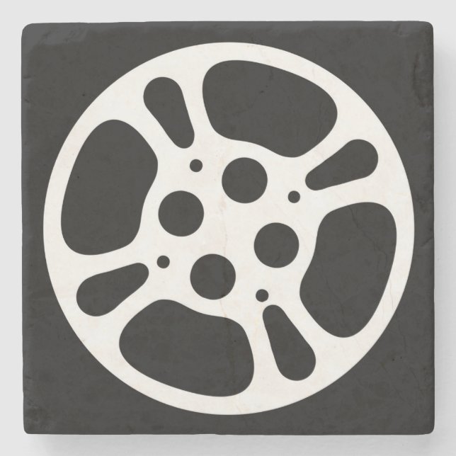 Film-Spule/Film-Spulen-Marmor-Stein-Untersetzer Steinuntersetzer (Vorderseite)