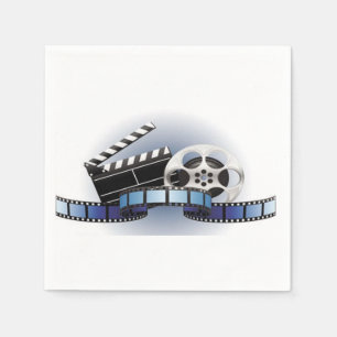 Film-Spule und Clapperboard Papierservietten