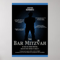 Film Star Bar Mitzvah Poster Black Navy Blue