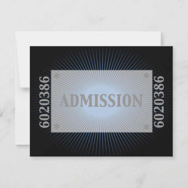 Film Star Bar Mitzvah Réponse RSVP Black Navy Blue (Devant)