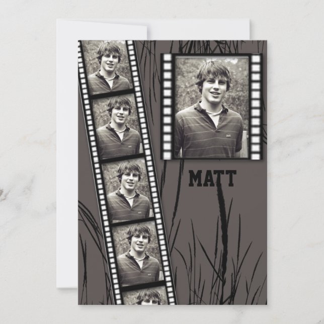 Film-Streifen-Foto-Platten-Abschluss-Mitteilung Einladung (Vorderseite)