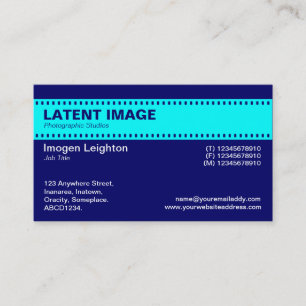 Film Stripheader - Cyan und Navy Visitenkarte