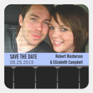 Film Théâtre Photo Enregistrer Stickers Date, Bleu