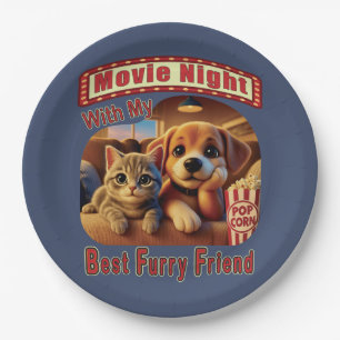 Filmabend - Beste Furry Friend - Niedliche Katze & Pappteller