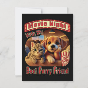 Filmabend - Beste Furry Friend - Niedliche Katze & Postkarte