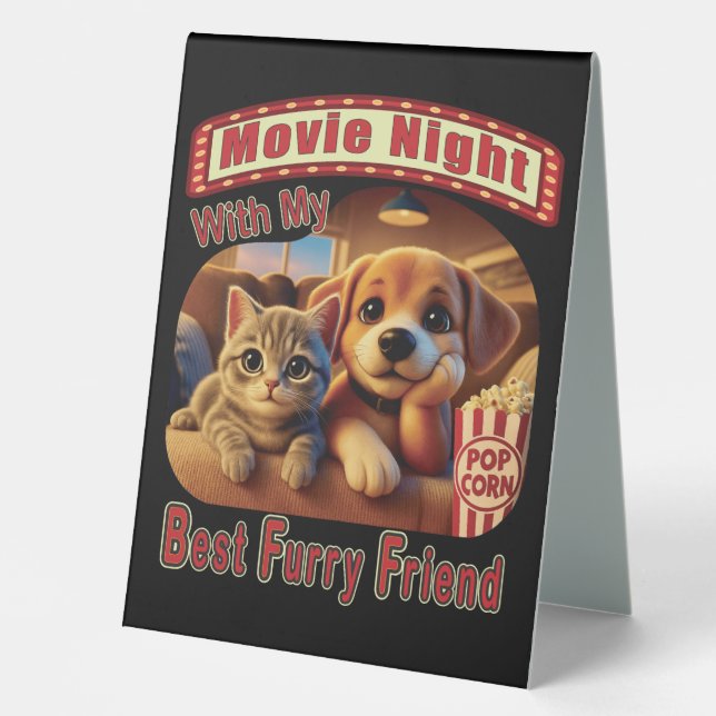 Filmabend - Beste Furry Friend - Niedliche Katze & Tischaufsteller (Vorderseite)