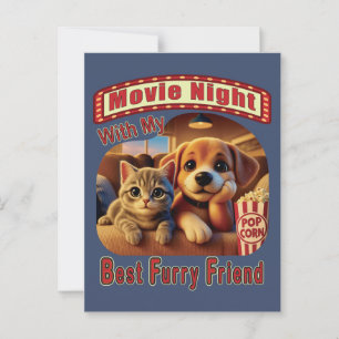 Filmabend - Bester pelziger Freund - Süße Katze &  Postkarte