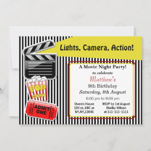 Filmabend Geburtstagsparty Einladung