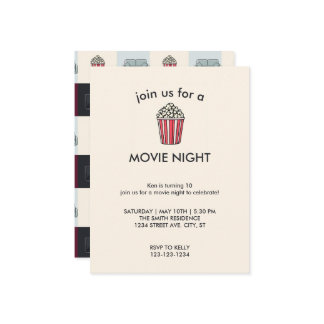 Filmabend Geburtstagsparty Einladung