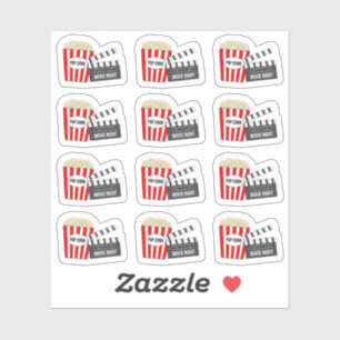Filmabend Popcorn Cinema Event Erinnerung Planner Aufkleber