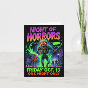 Filmcharter Beängstigend Movie Night Horrors 90er  Karte
