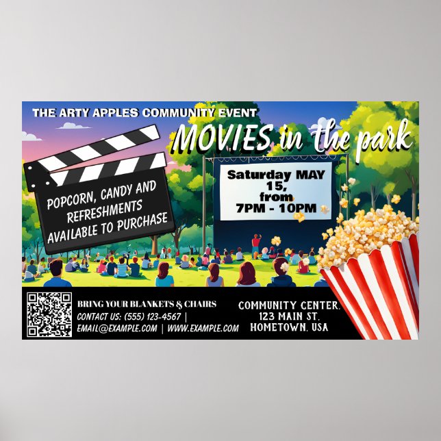 Filme im Park Banner qr Code Poster (Vorne)