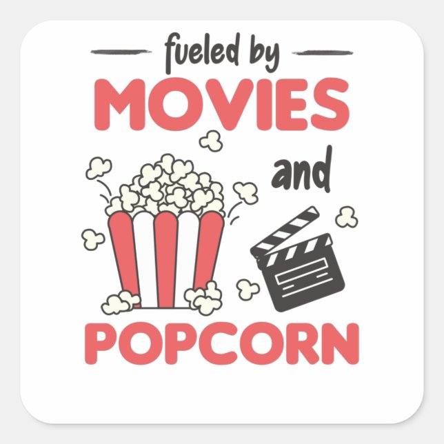 Filme und Popcorn-Filme von Ufolf Quadratischer Aufkleber (Vorderseite)