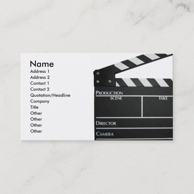 Filmemacher-Filmregisseurproduzent-Visitenkarte Visitenkarte (Vorderseite)