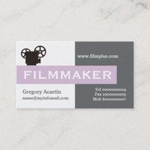 Filmemacher grau, weiß, Distel lila Visitenkarte