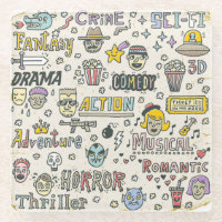 Filmgenres: Fernsehshows Doodle Set