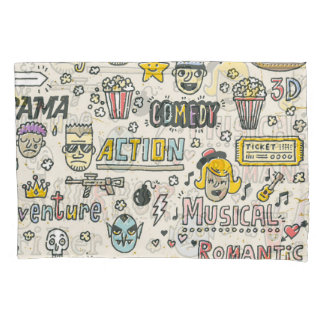 Filmgenres: Fernsehshows Doodle Set Kissenbezug