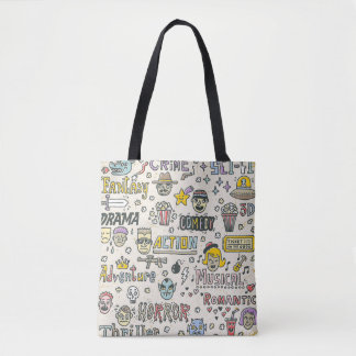 Filmgenres: Fernsehshows Doodle Set Tasche