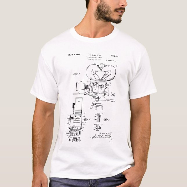 Filmkamera-Patent T-Shirt (Vorderseite)