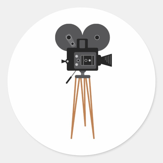 Filmkamera Runder Aufkleber (Vorderseite)