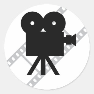 Filmkamera-Symbol Runder Aufkleber