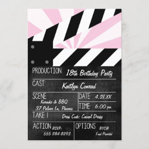 Filmklappe Aktion Schild Party-Einladung Einladung