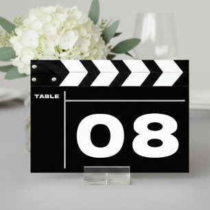 Filmklappe Hochzeit Tischnummer