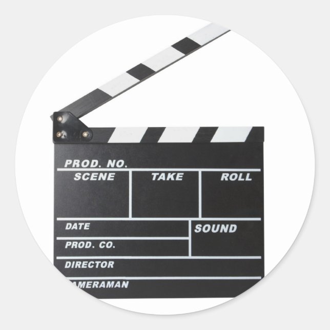 Filmklapperboard Runder Aufkleber (Vorderseite)