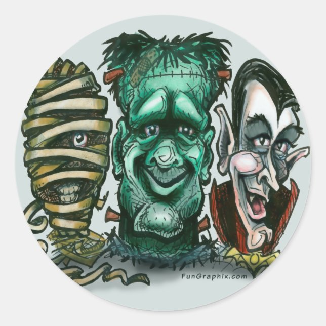 Filmmonster Runder Aufkleber (Vorderseite)