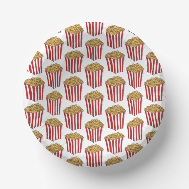 Filmmovie Night Sleepover Buttered Popcorn Tube Pappteller (Vorderseite)