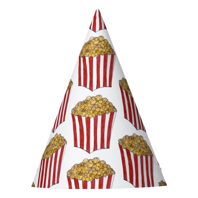 Filmmovie Night Sleepover Buttered Popcorn Tube Partyhütchen (Vorderseite)