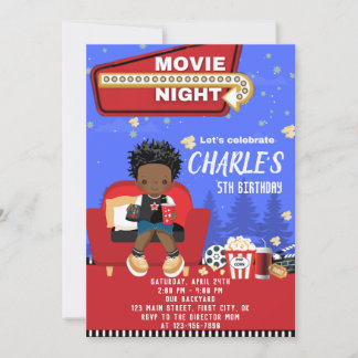 Filmnacht 2 Geburtstag Einladungskarte
